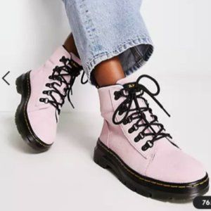 Dr. Martens COMBS Women SUEDE CASUAL Boots in Pink Suede Great Reviews